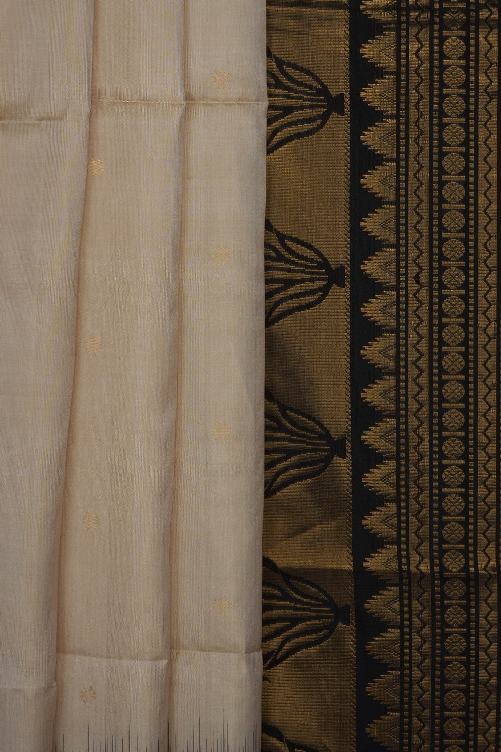 Image of Classy Beige Pure Silk Saree