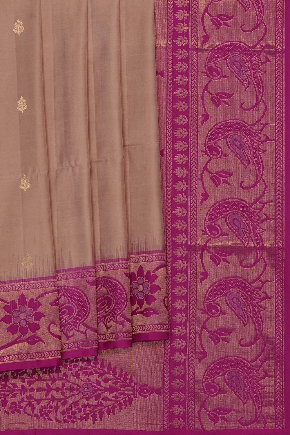 Image of Beige Pure Silk Saree