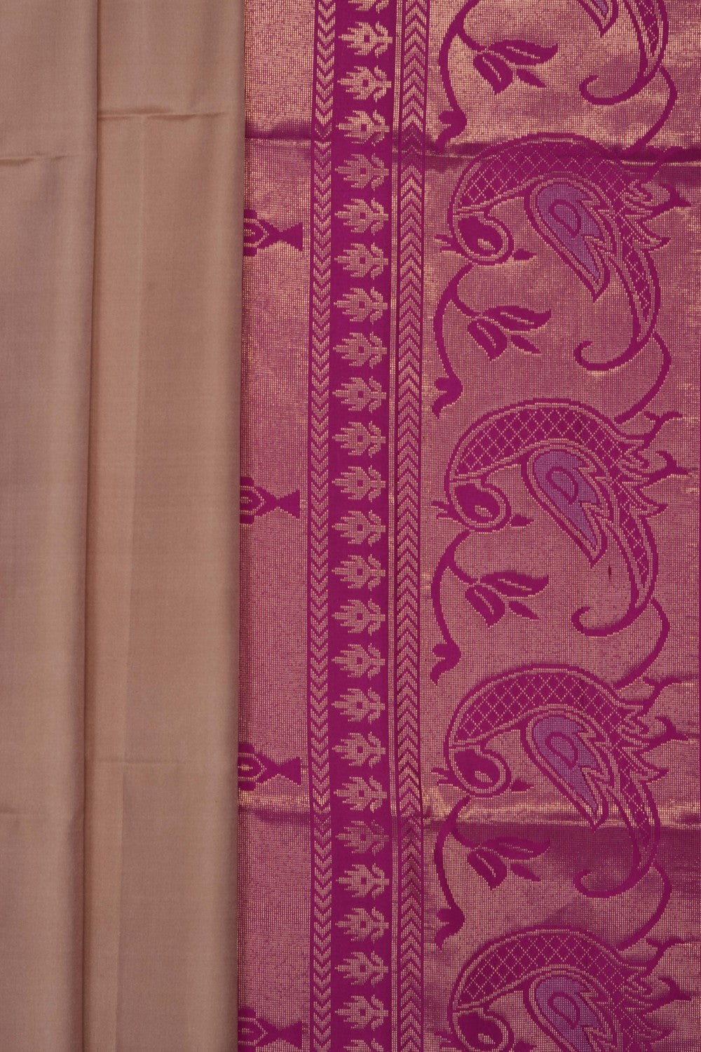 Image of Beige Pure Silk Saree