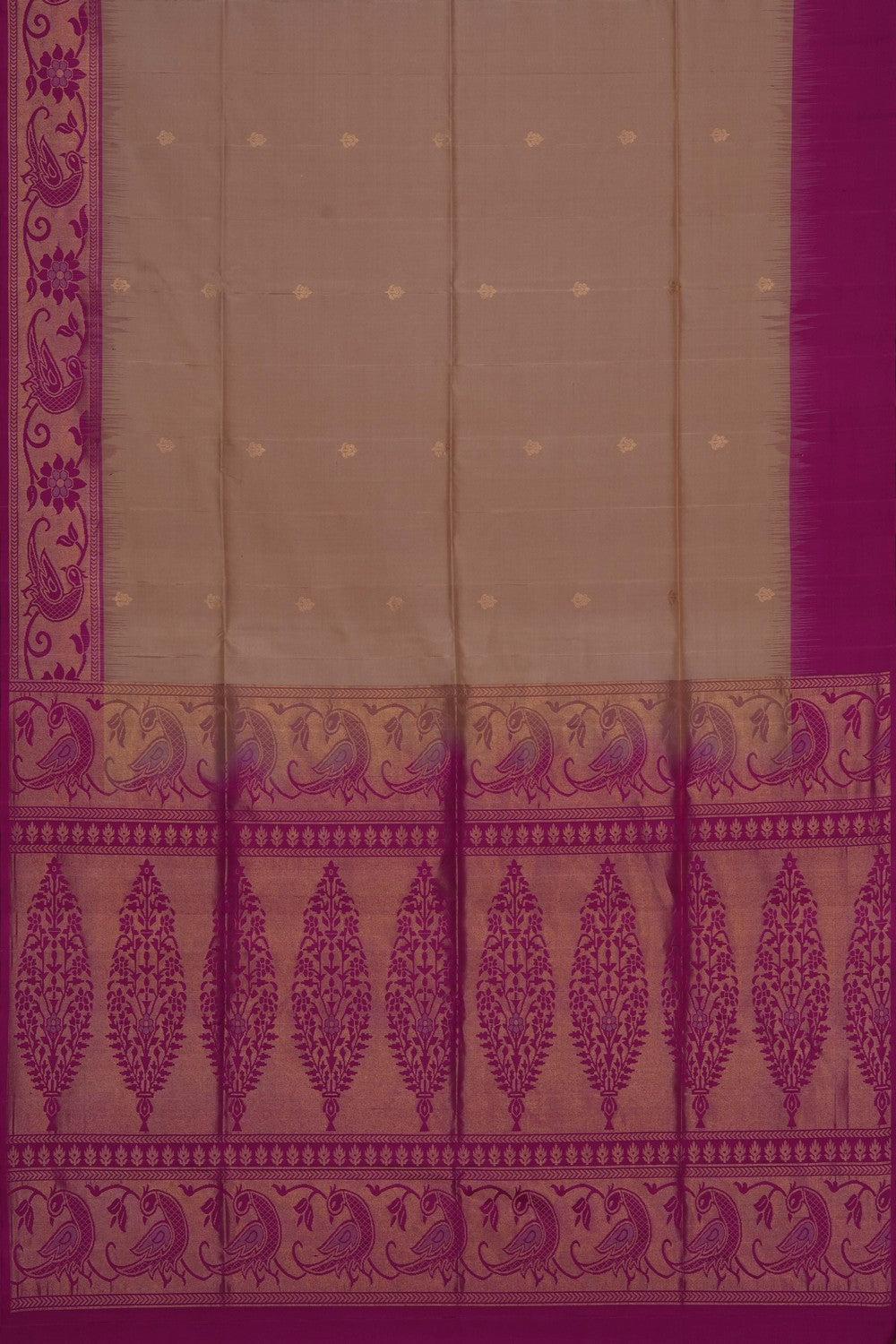 Image of Beige Pure Silk Saree