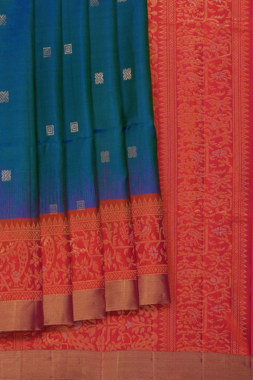 Image of Blue Pure Silk Saree