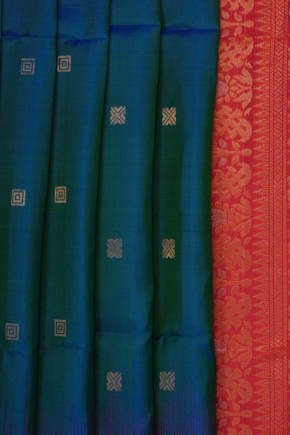 Image of Blue Pure Silk Saree