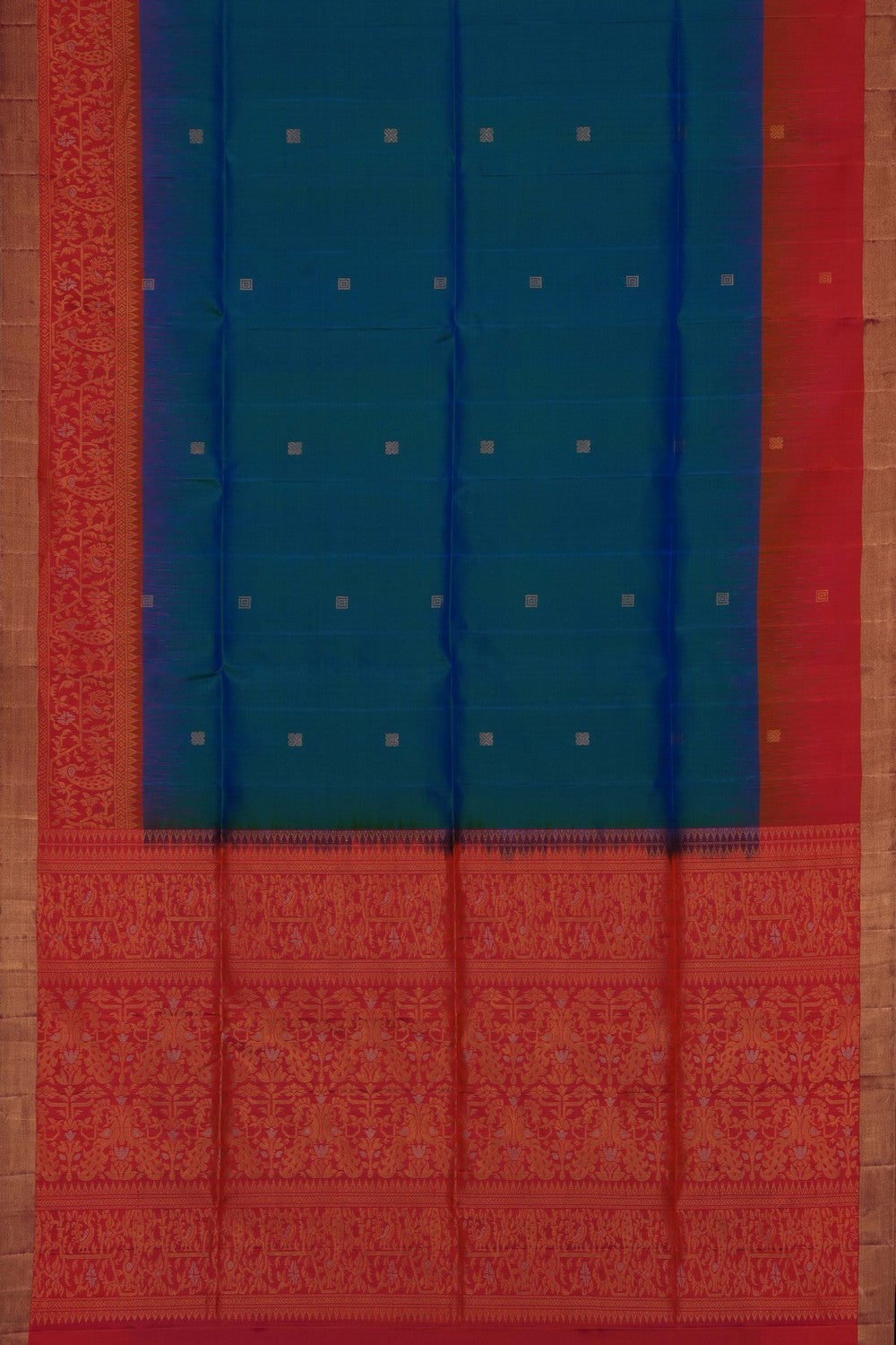 Image of Blue Pure Silk Saree