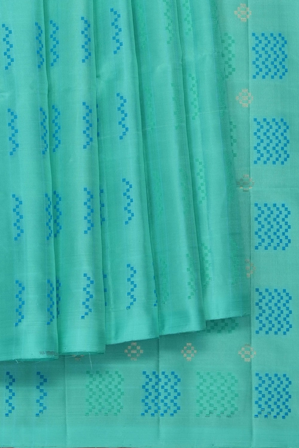 Image of Sea-Green Pure Silk Saree
