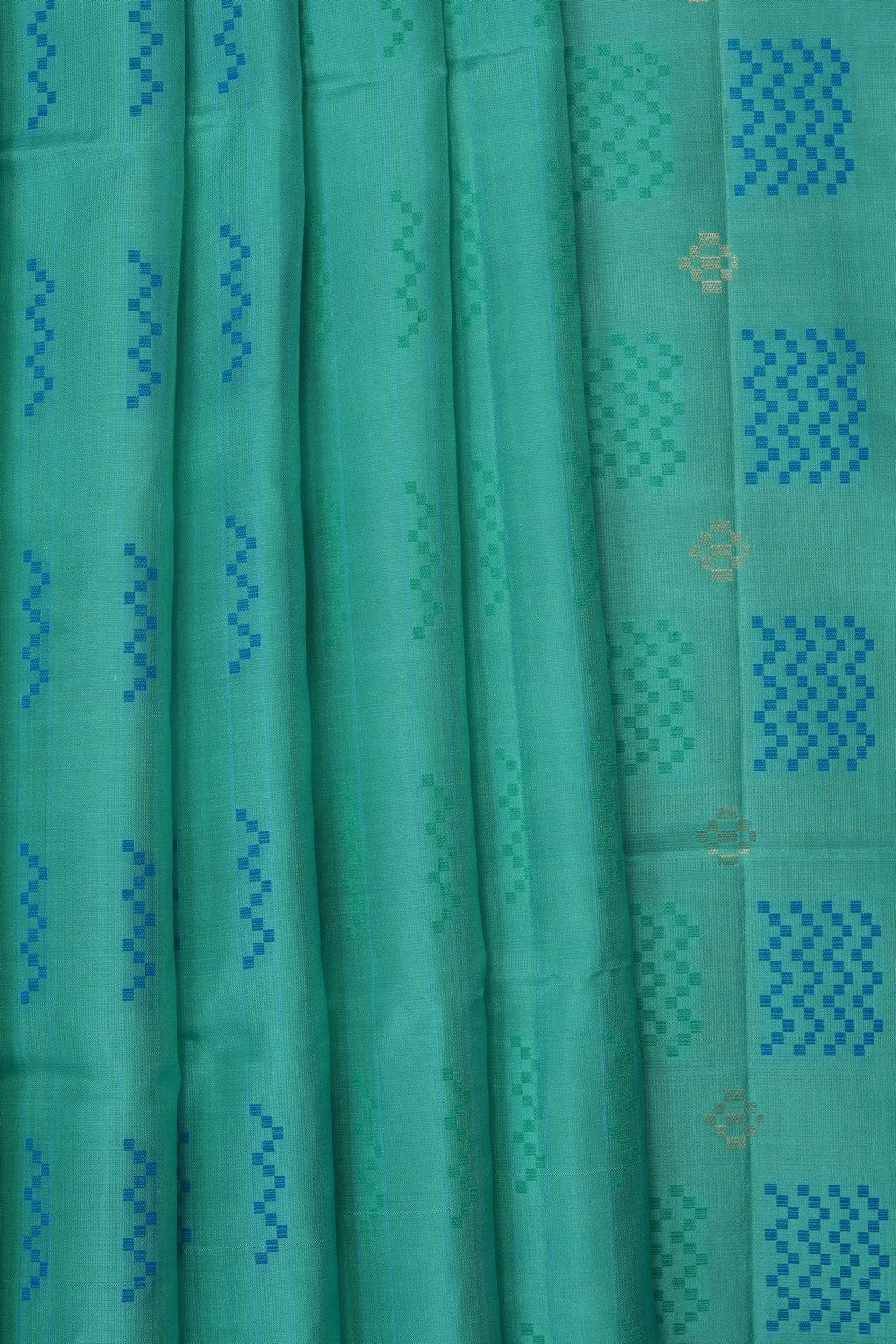 Image of Sea-Green Pure Silk Saree