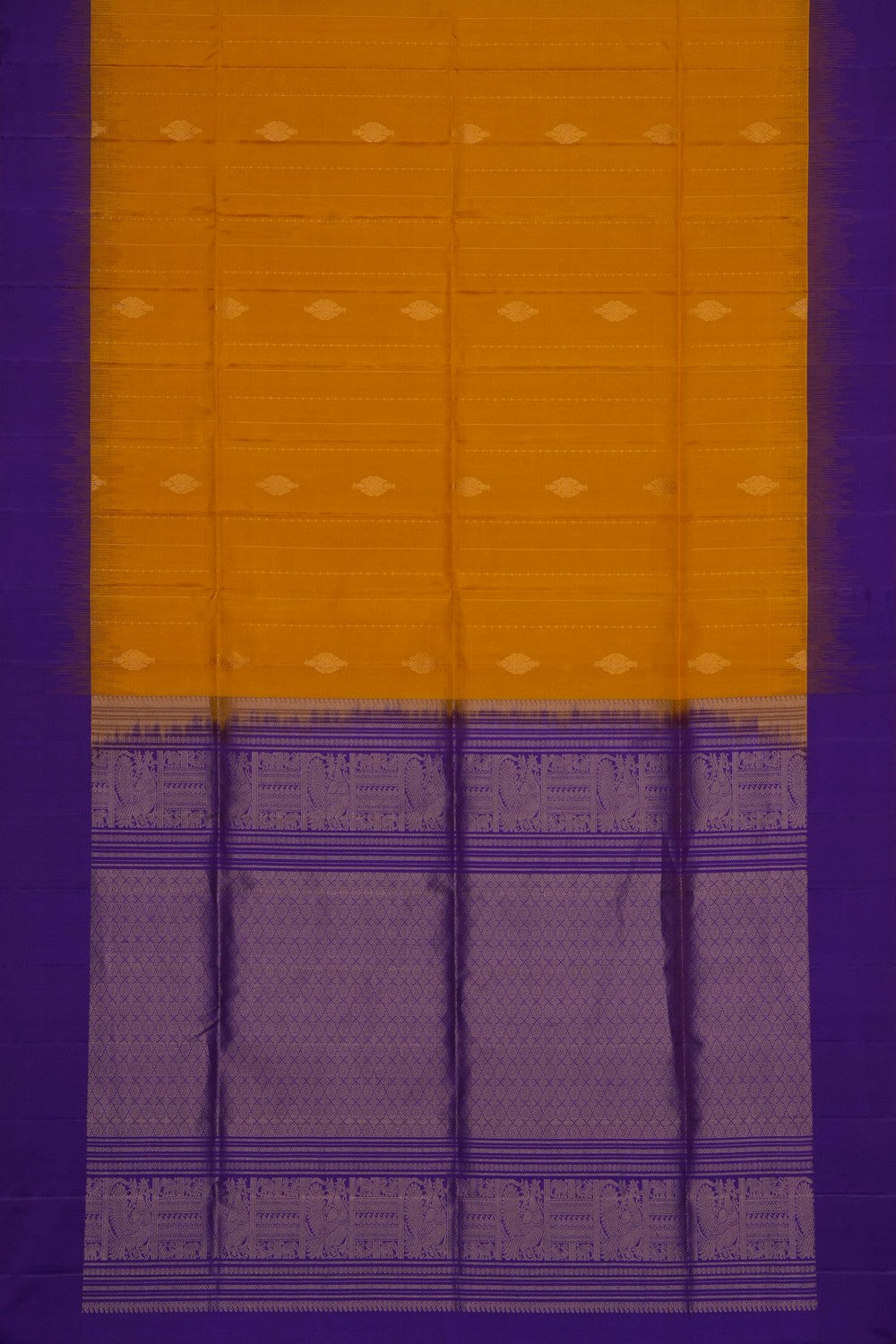 Image of Mustard Pure Silk Saree