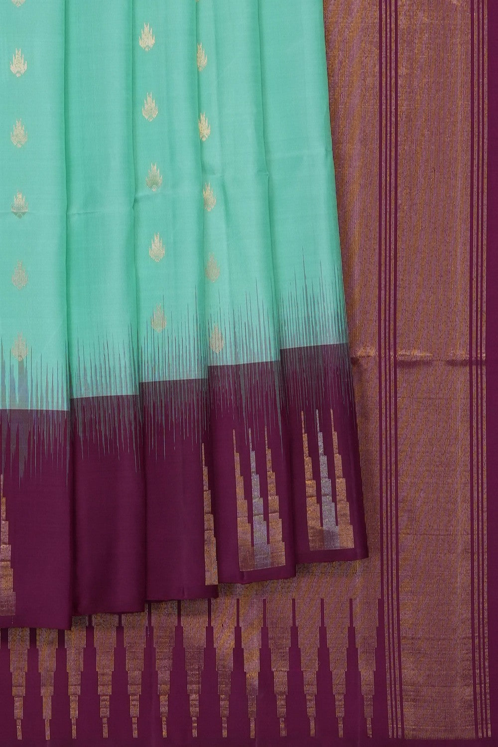 Image of Sea-Green Pure Silk Saree