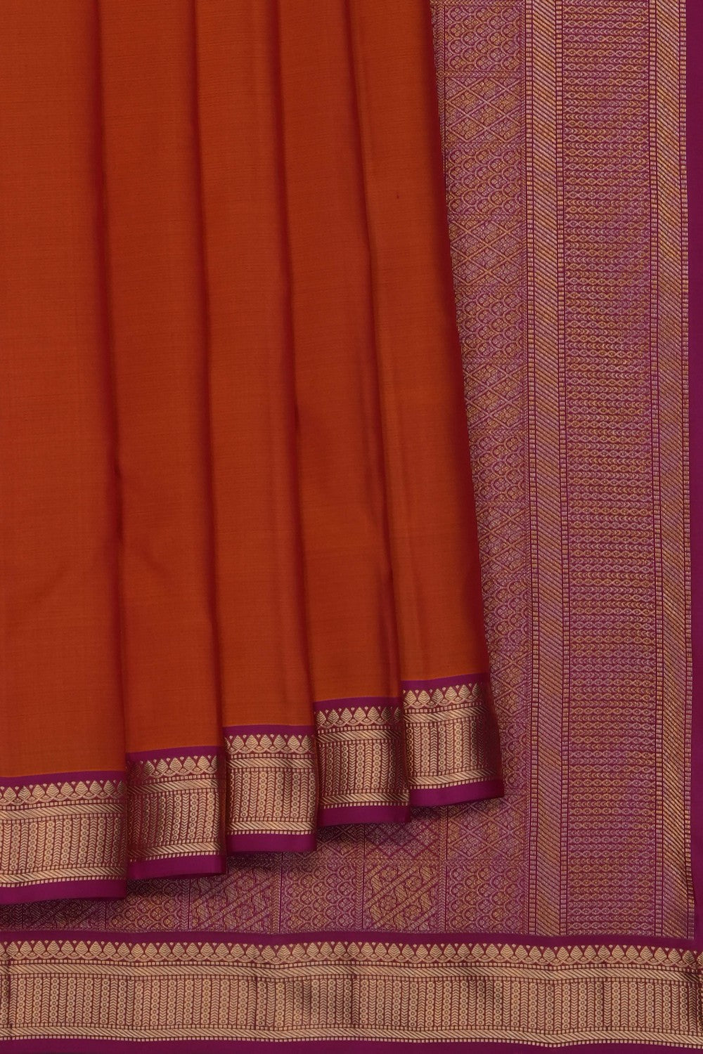 Image of Orange South Silk Saree
