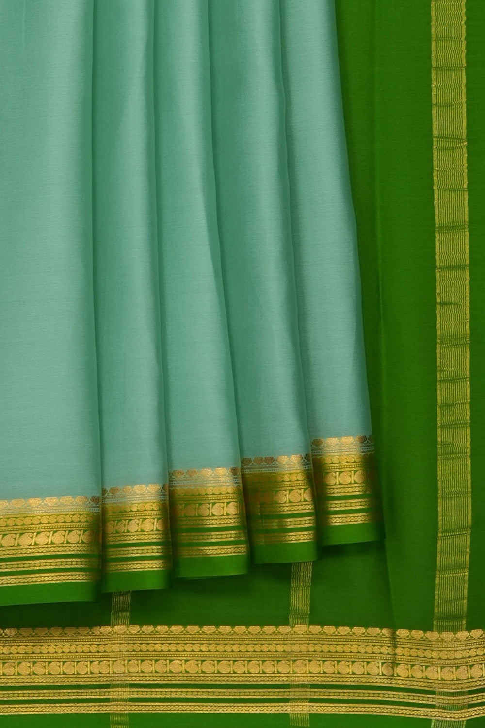 Image of Pastel-Green Crepe Saree