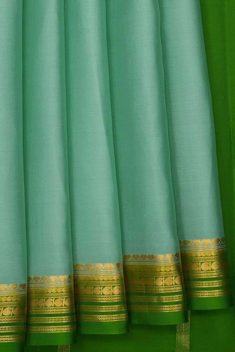 Image of Pastel-Green Crepe Saree