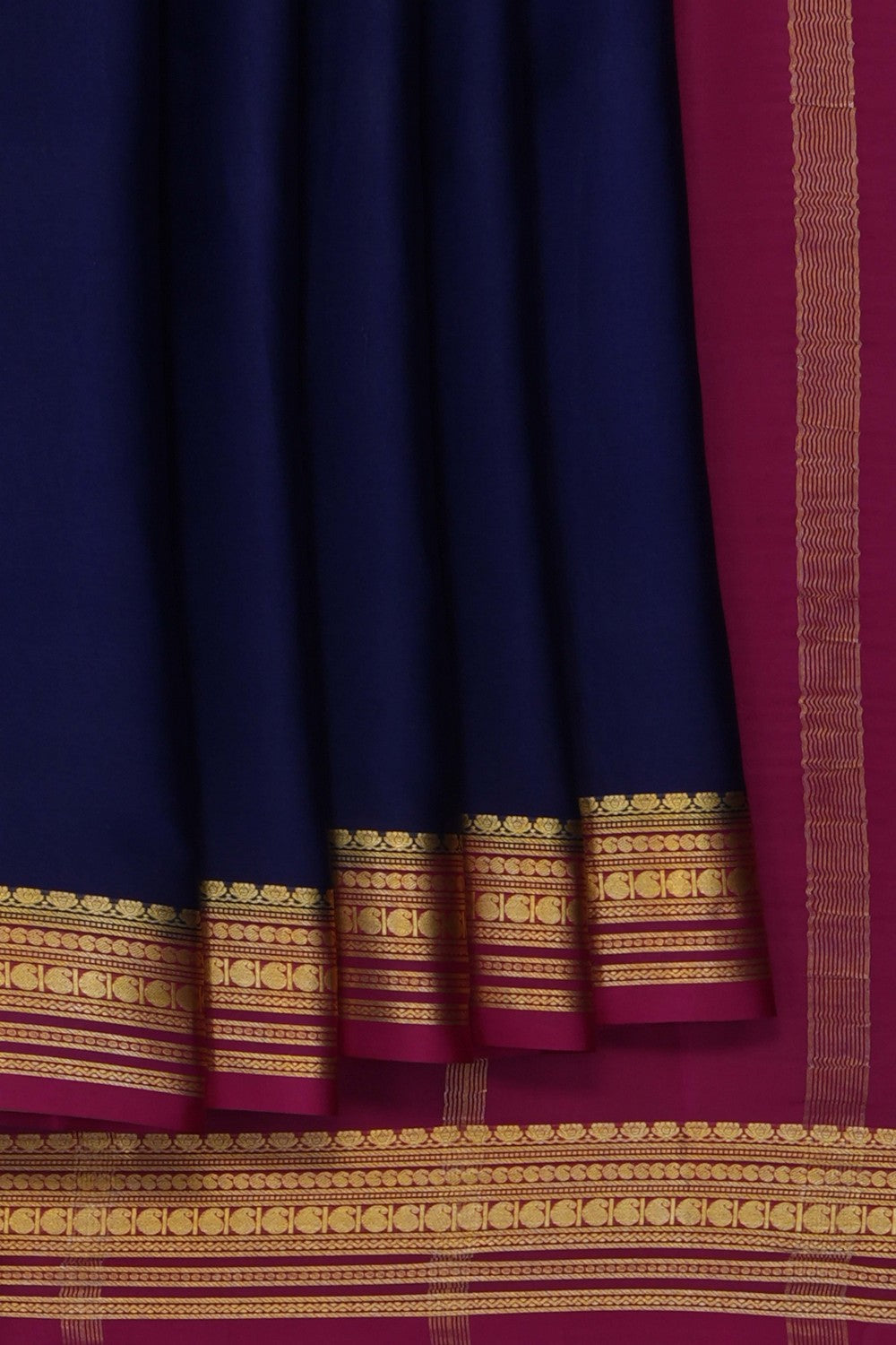 Image of Navy Blue Crepe Saree