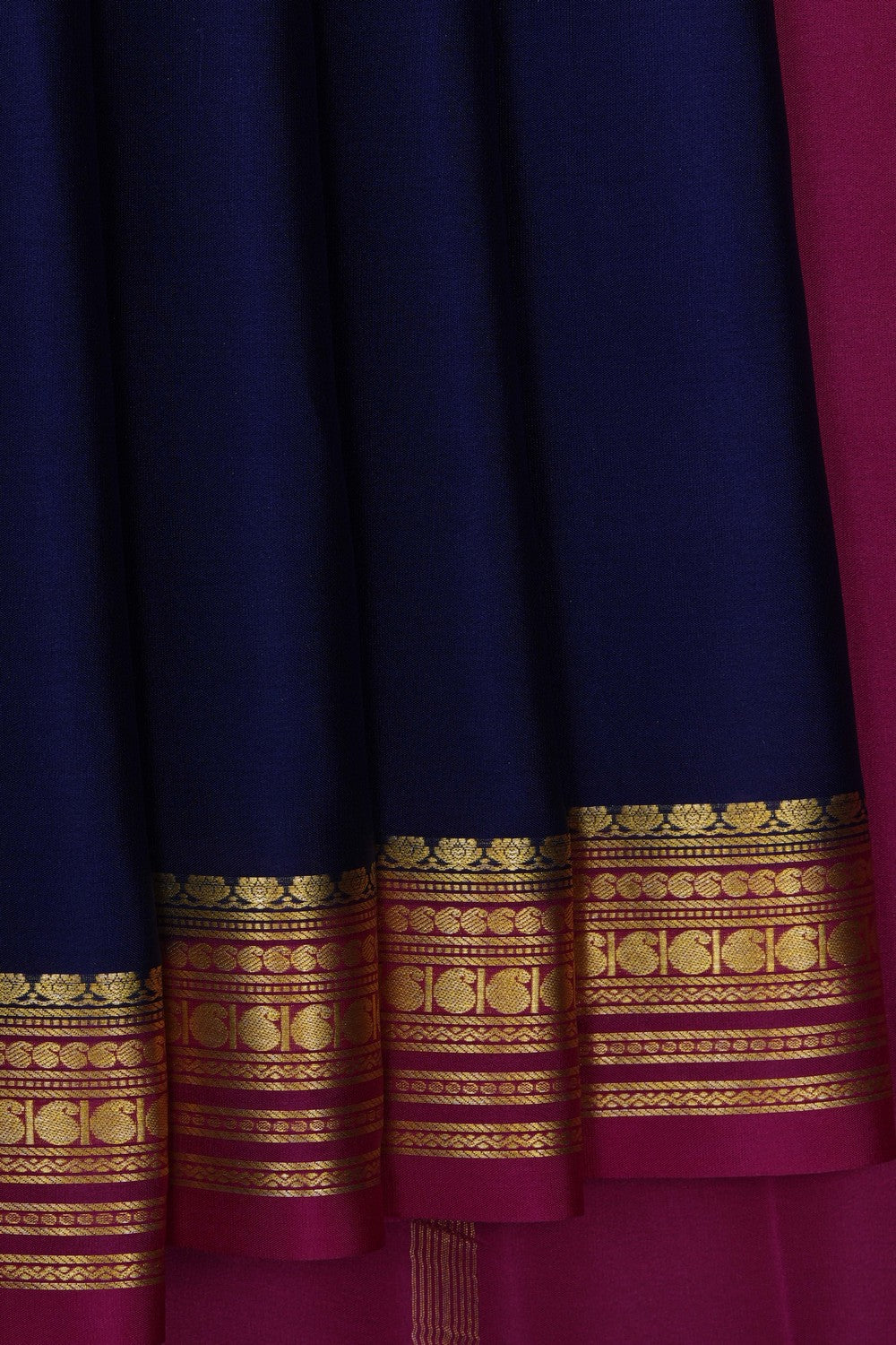 Image of Navy Blue Crepe Saree