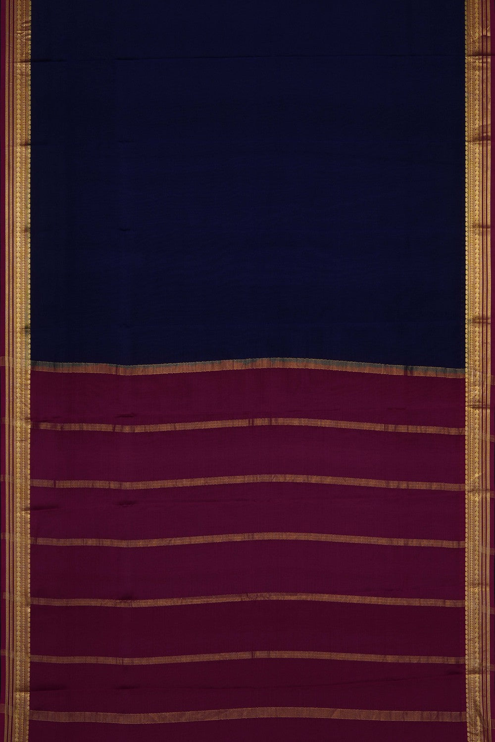 Image of Navy Blue Crepe Saree