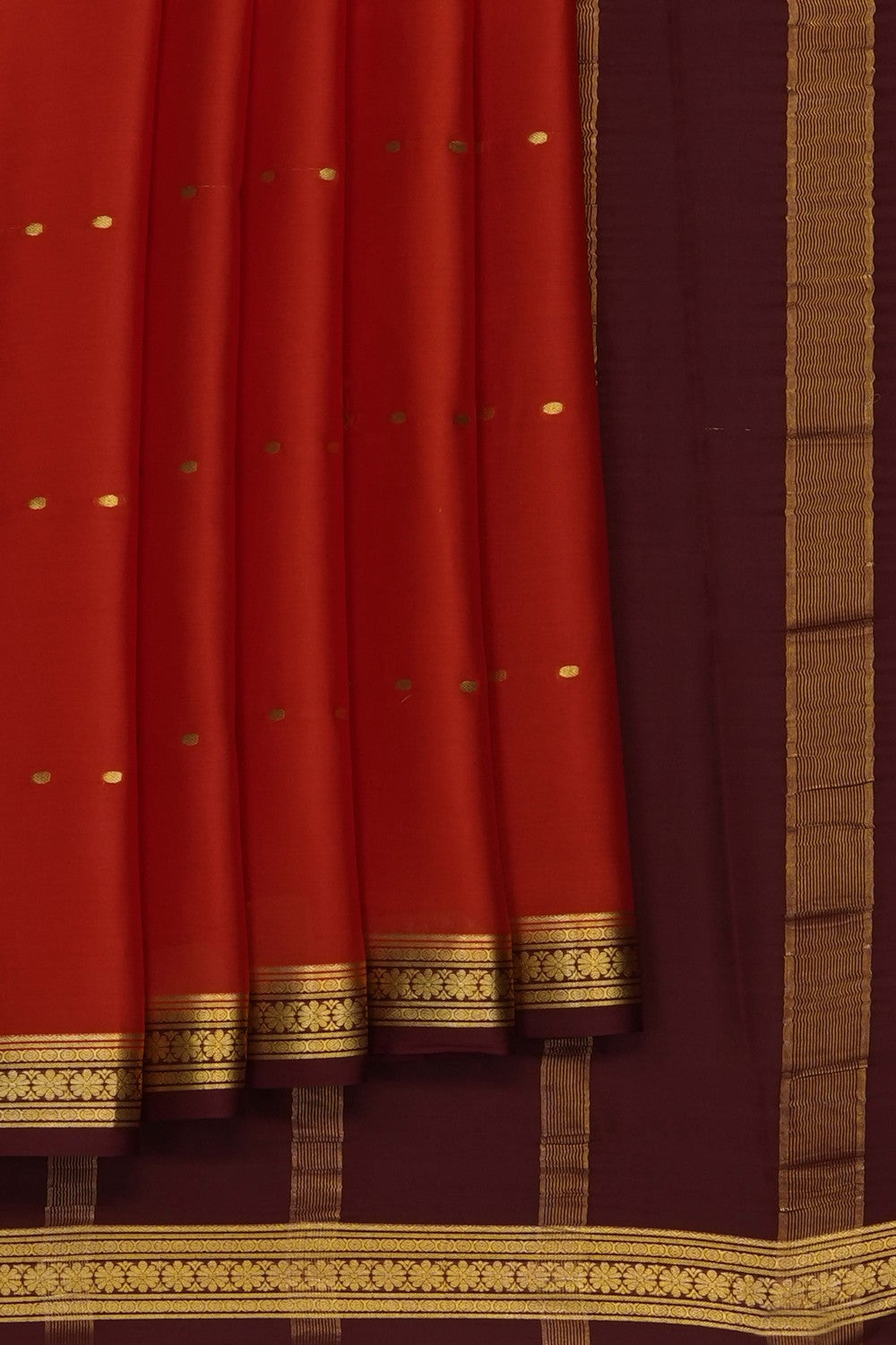 Image of Orange Crepe Saree