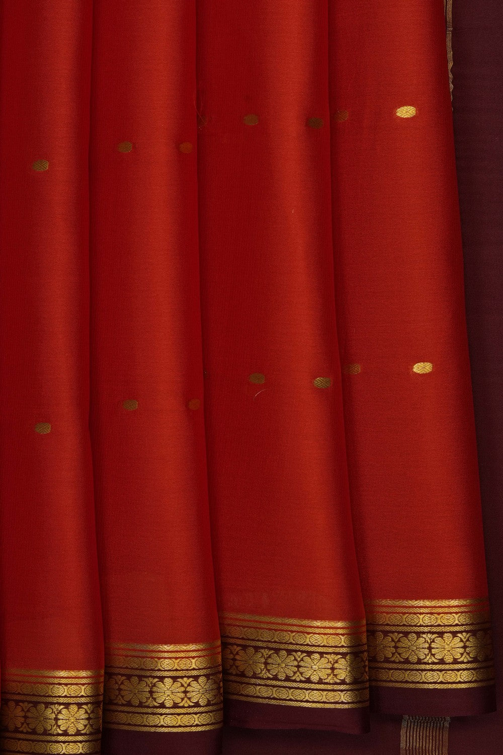 Image of Orange Crepe Saree