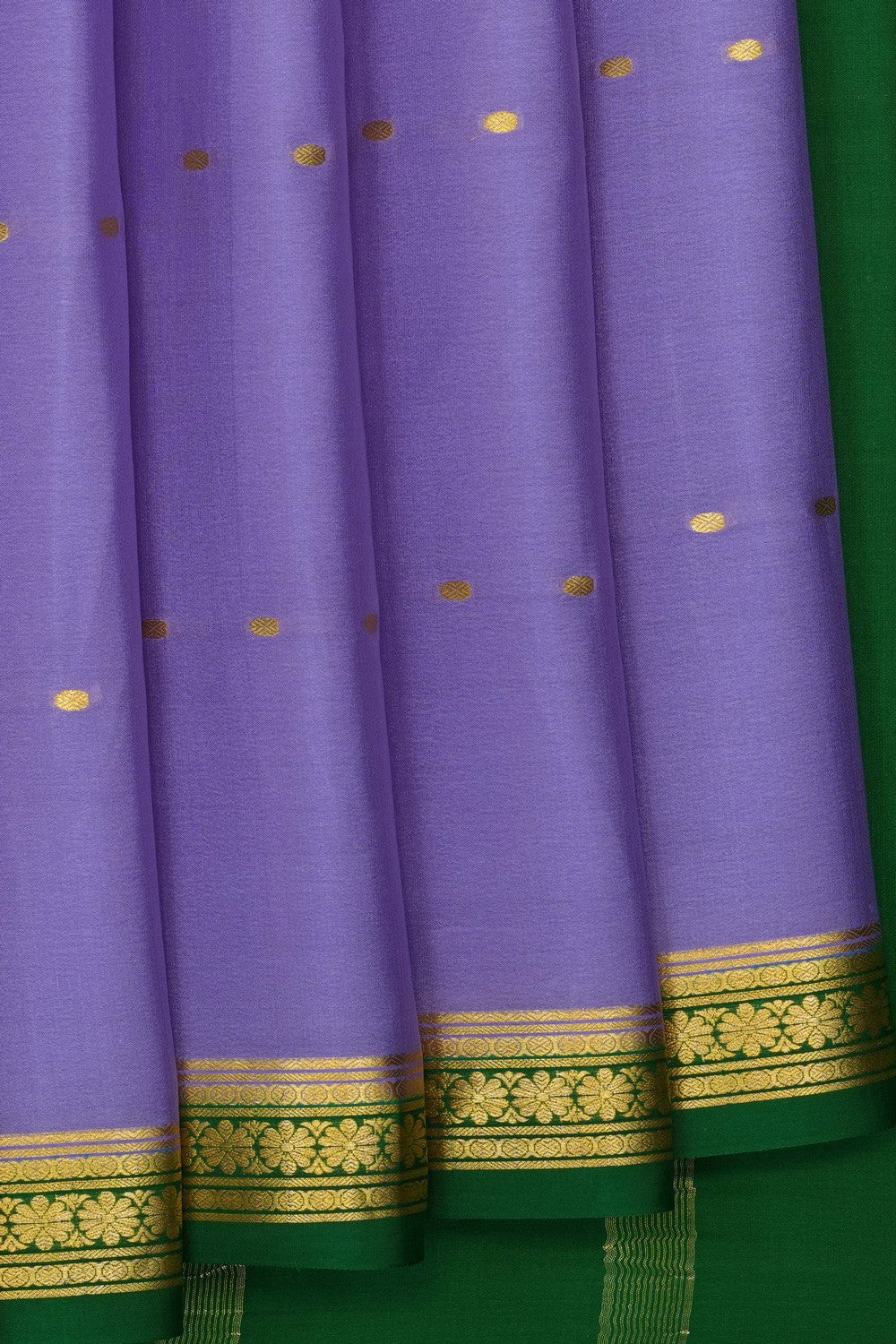 Image of Lavender-Purple Crepe Saree