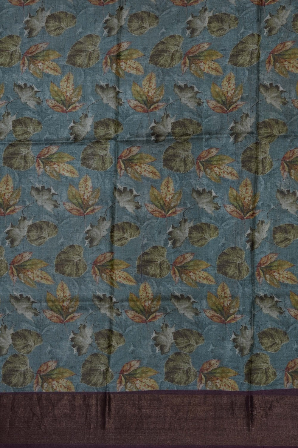 Image of Grey Desi Tussar Silk Saree