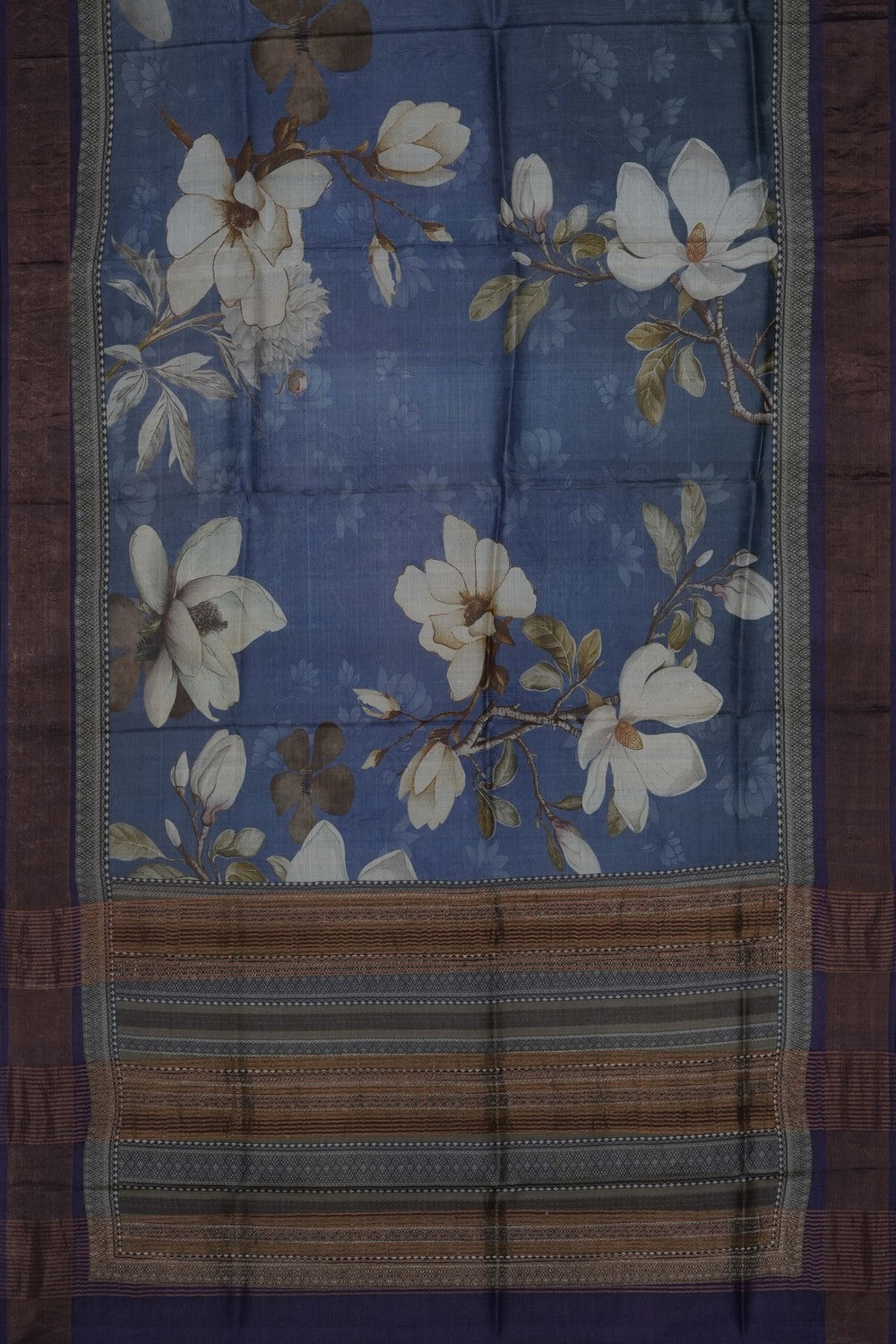 Image of Grey Desi Tussar Silk Saree