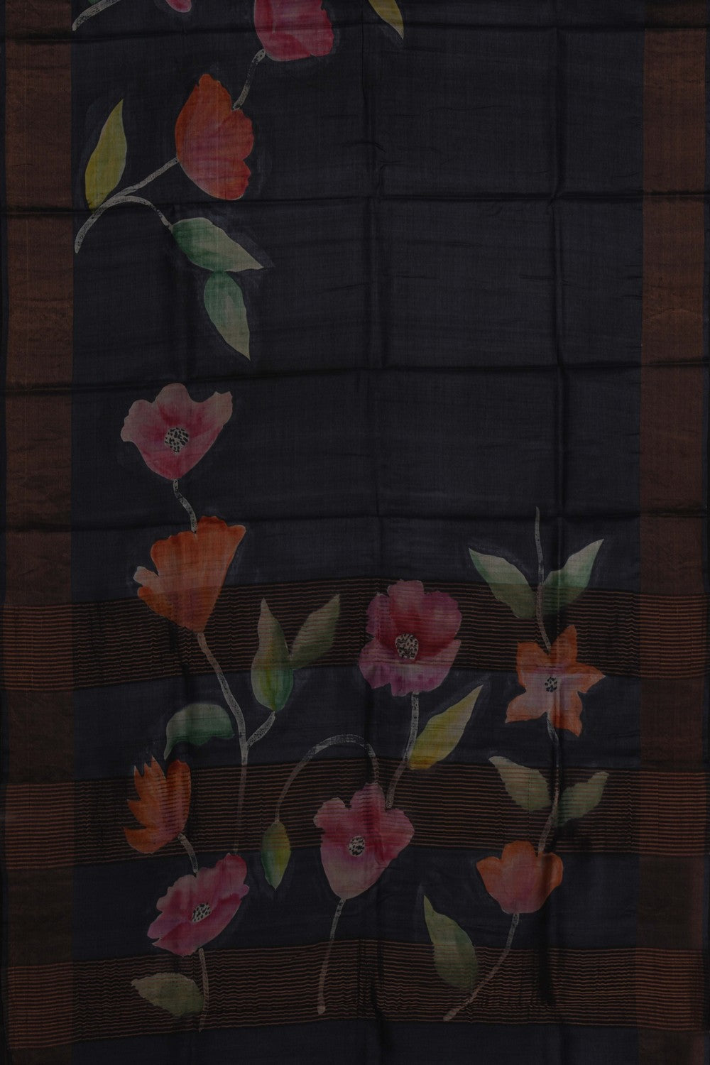 Image of Black Desi Tussar Silk Saree