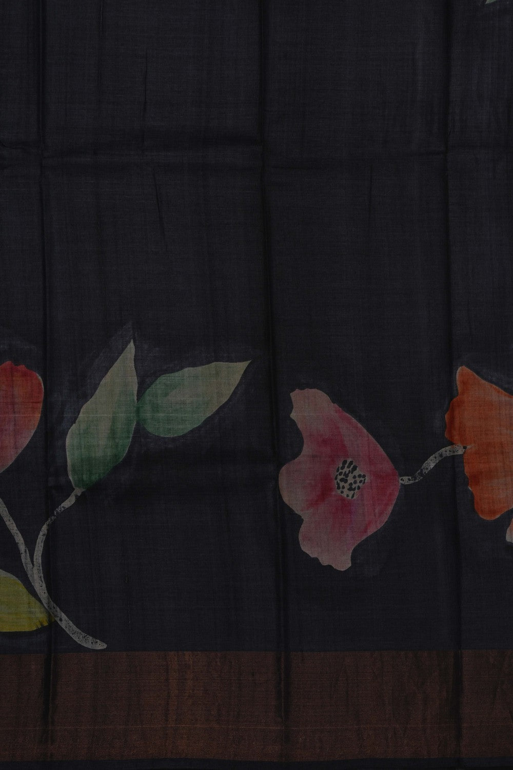 Image of Black Desi Tussar Silk Saree