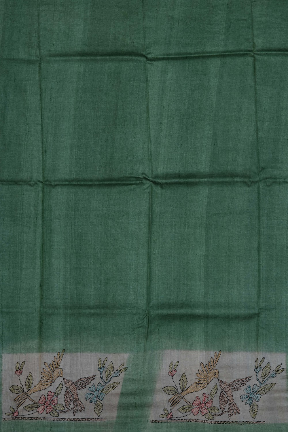 Image of Cream Desi Tussar Silk Saree