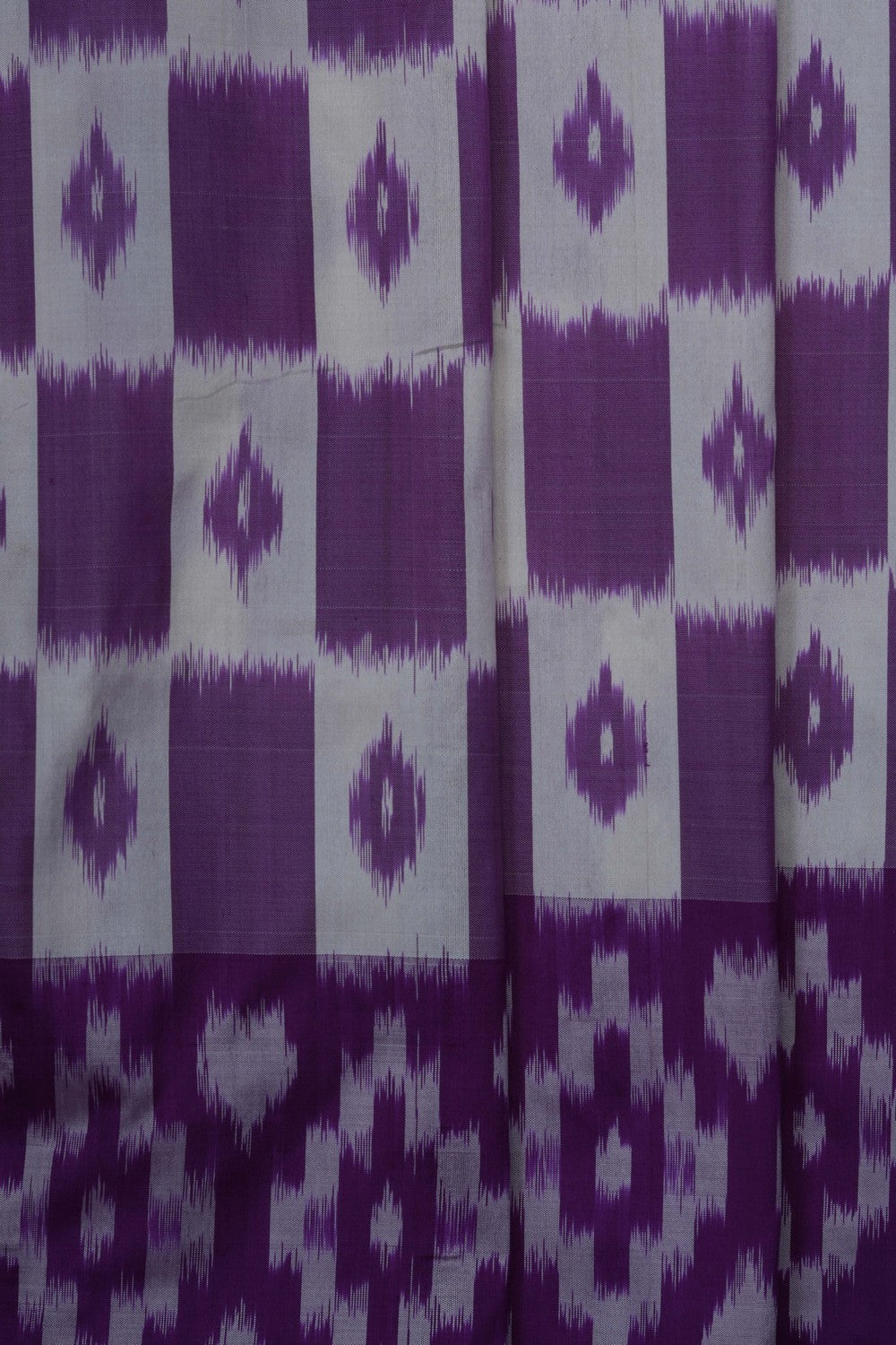 Image of Purple Pochampally Ikat Silk Saree