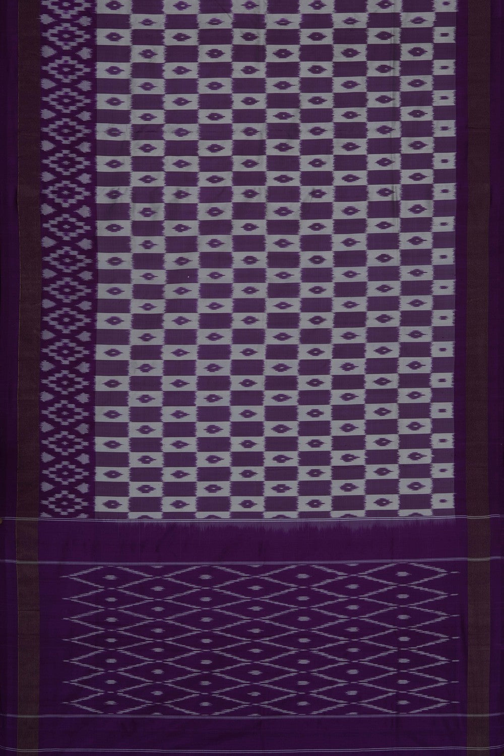 Image of Purple Pochampally Ikat Silk Saree