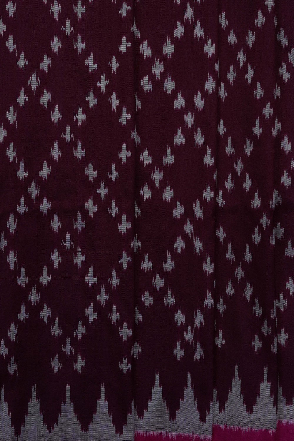 Image of Brown Pochampally Ikat Silk Saree