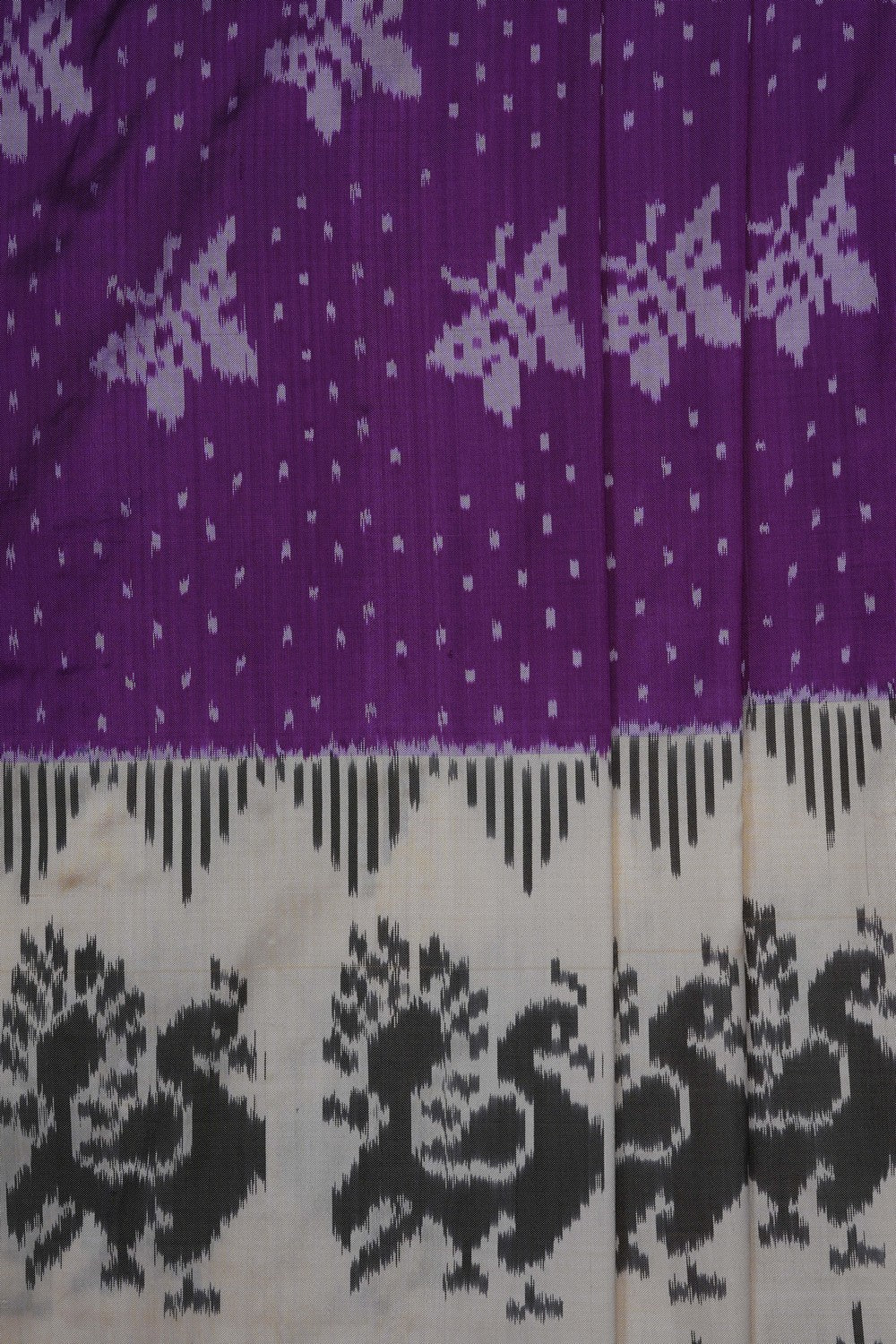 Image of Purple Pochampally Ikat Silk Saree