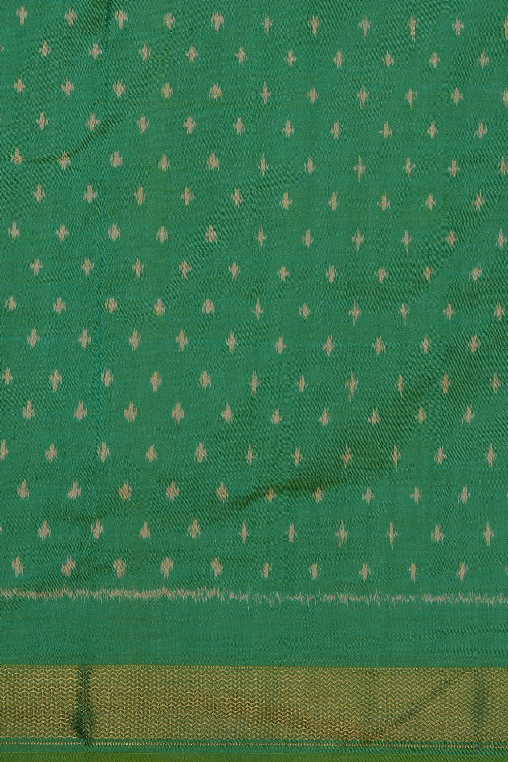 Image of Sea Green Pochampally Ikat Silk Saree