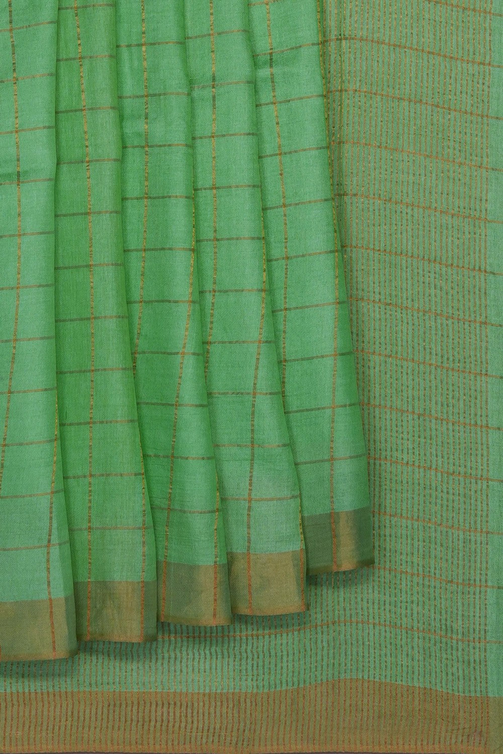 Image of Green Desi Tussar Silk Saree