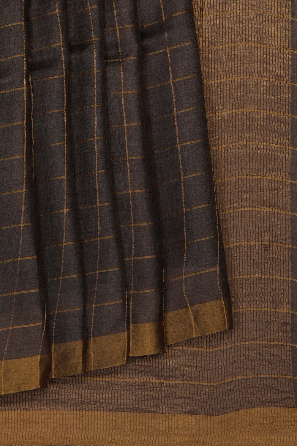 Image of Brown Desi Tussar Silk Saree
