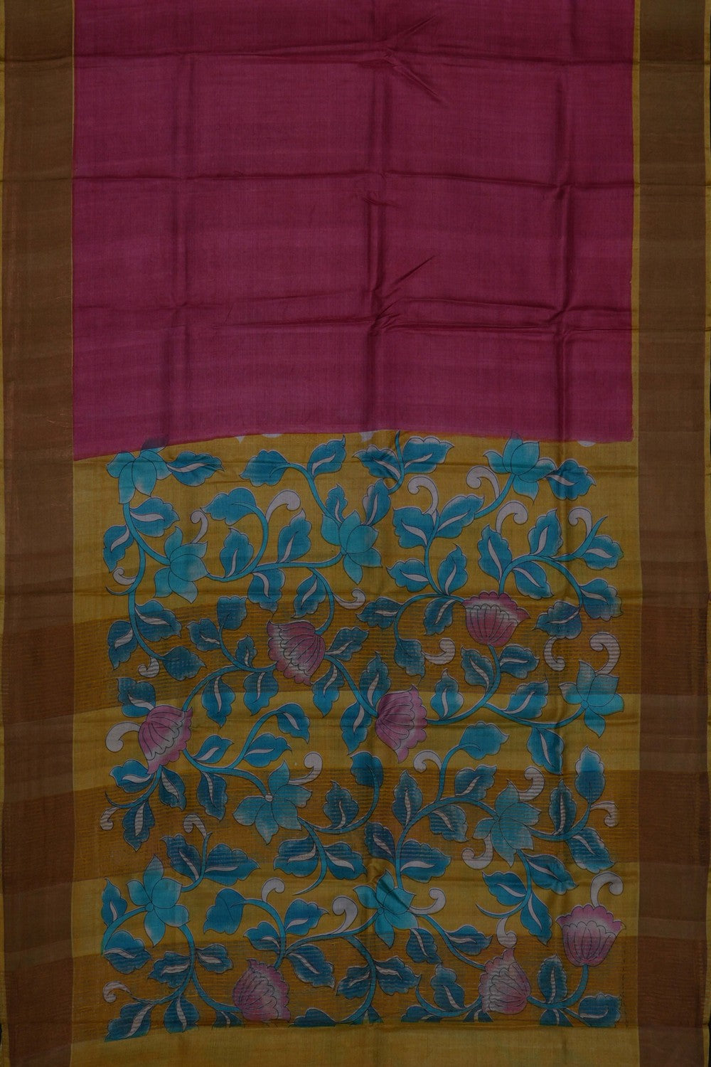 Image of Pink Desi Tussar Silk Saree