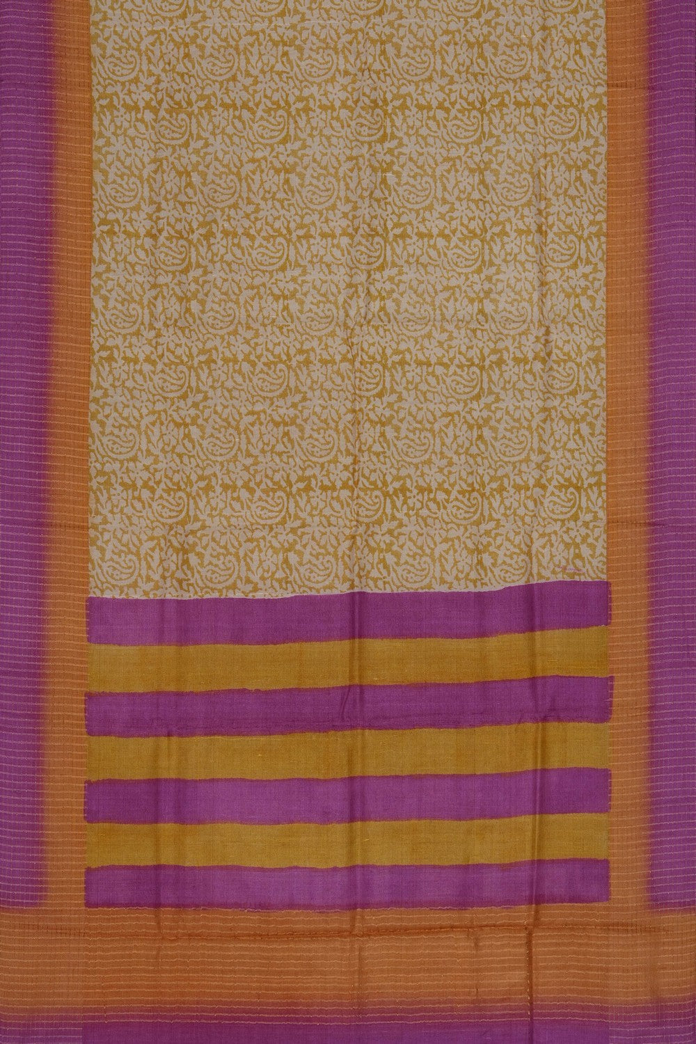 Image of Yellow Desi Tussar Silk Saree
