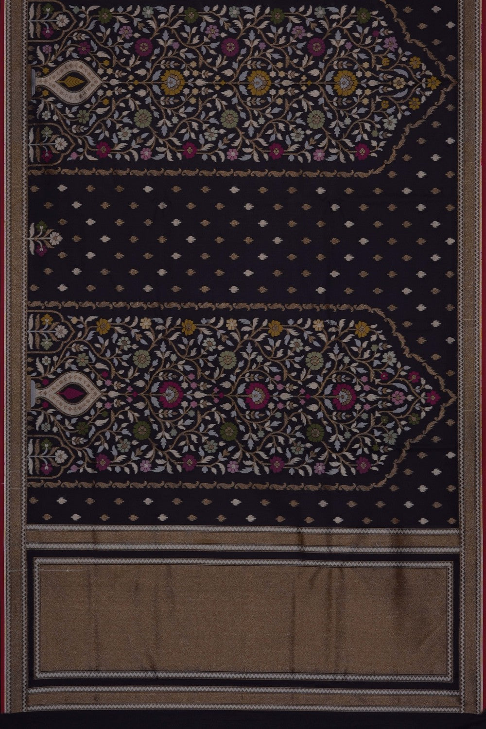 Image of Purple Banarasi Silk-Cotton Saree