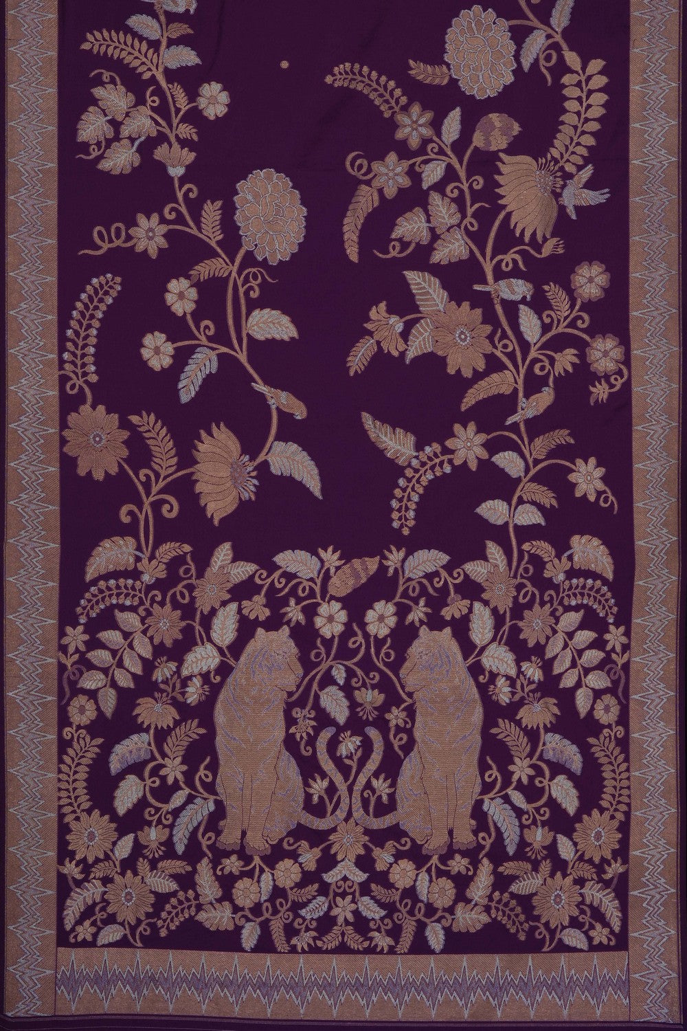 Image of Purple Banarasi Silk Saree