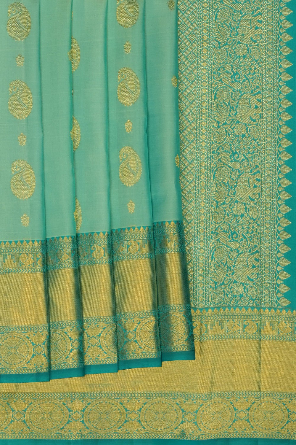 Image of Sea-Green South Silk Saree