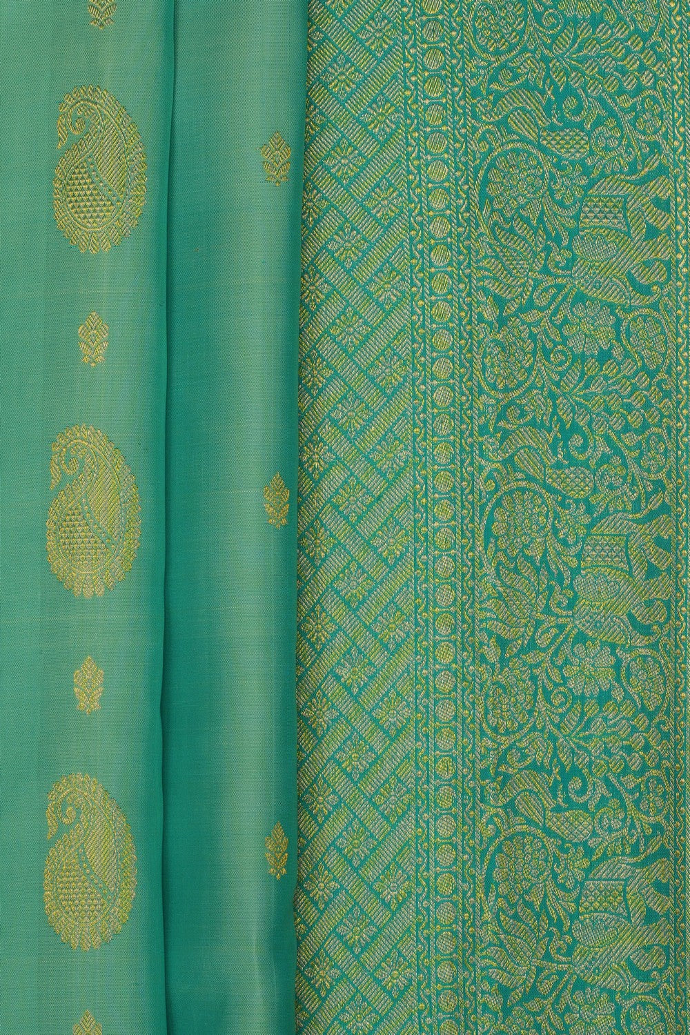 Image of Sea-Green South Silk Saree