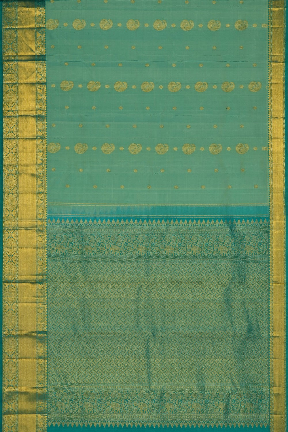 Image of Sea-Green South Silk Saree
