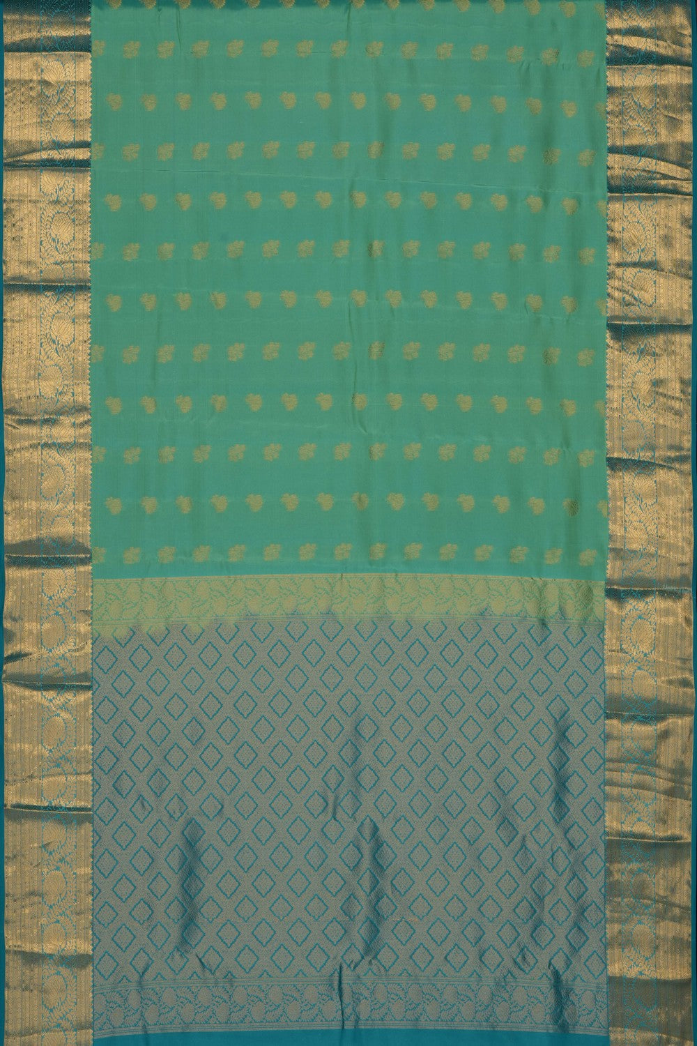 Image of Aqua-Green South Silk Saree