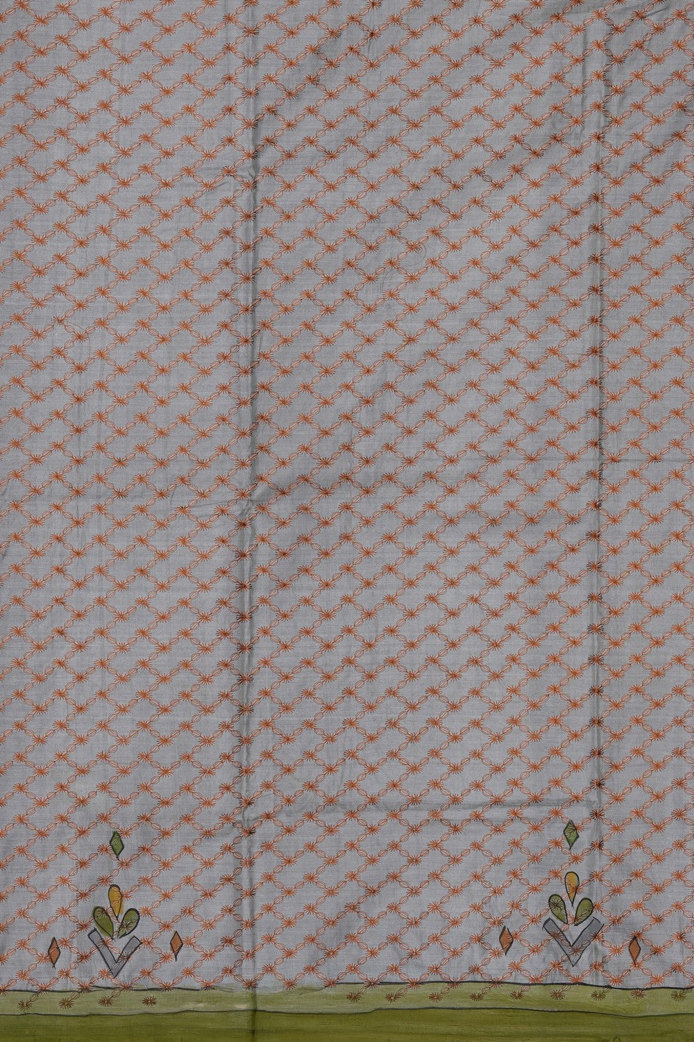 Image of Off-White Tussar Silk Saree