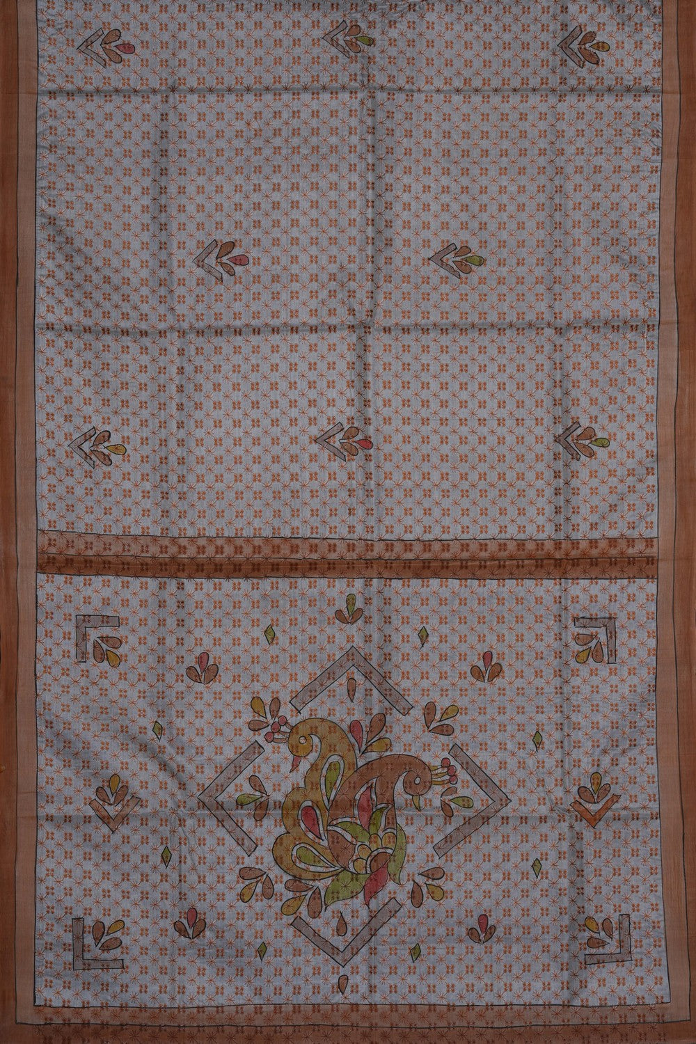 Image of Off-White Tussar Silk Saree
