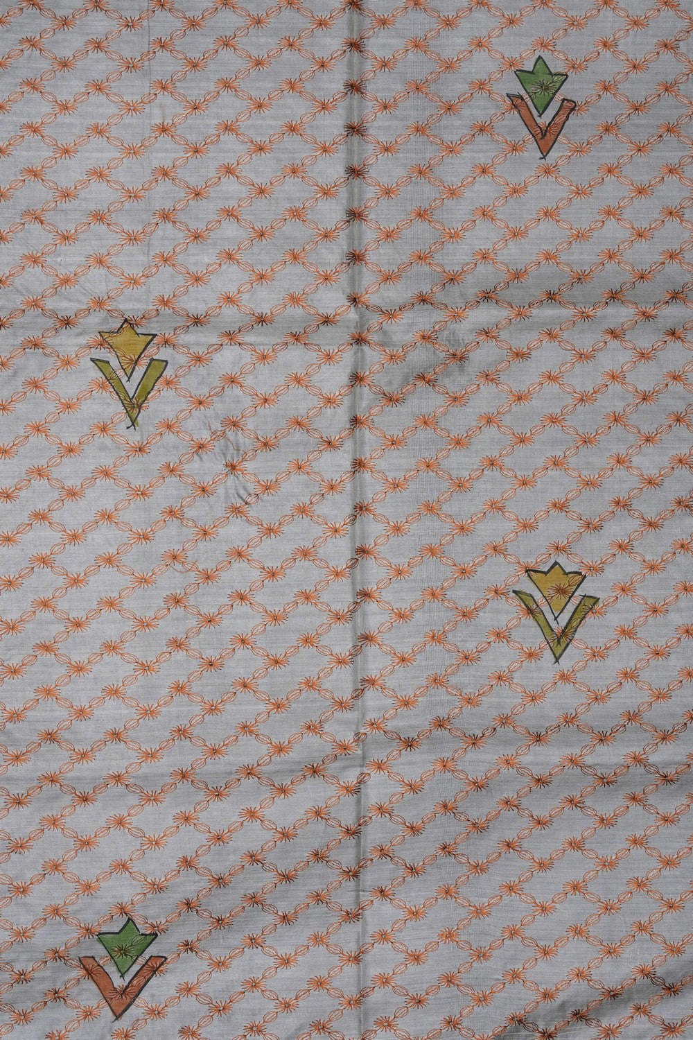 Image of Off-White Tussar Silk Saree