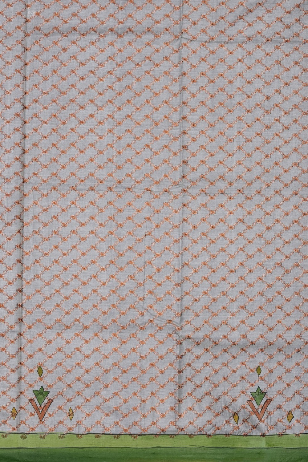 Image of Off-White Tussar Silk Saree
