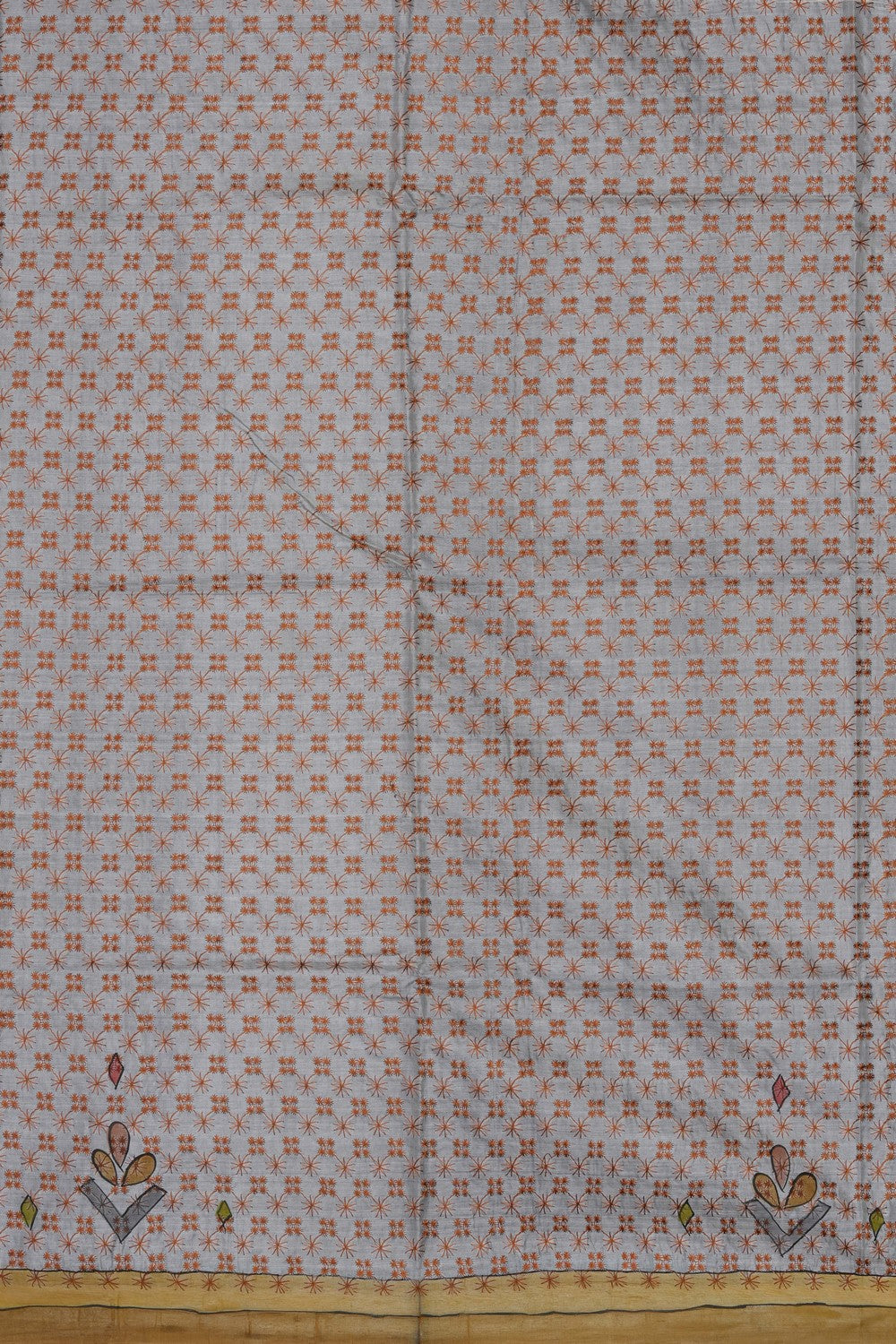 Image of Off-White Tussar Silk Saree