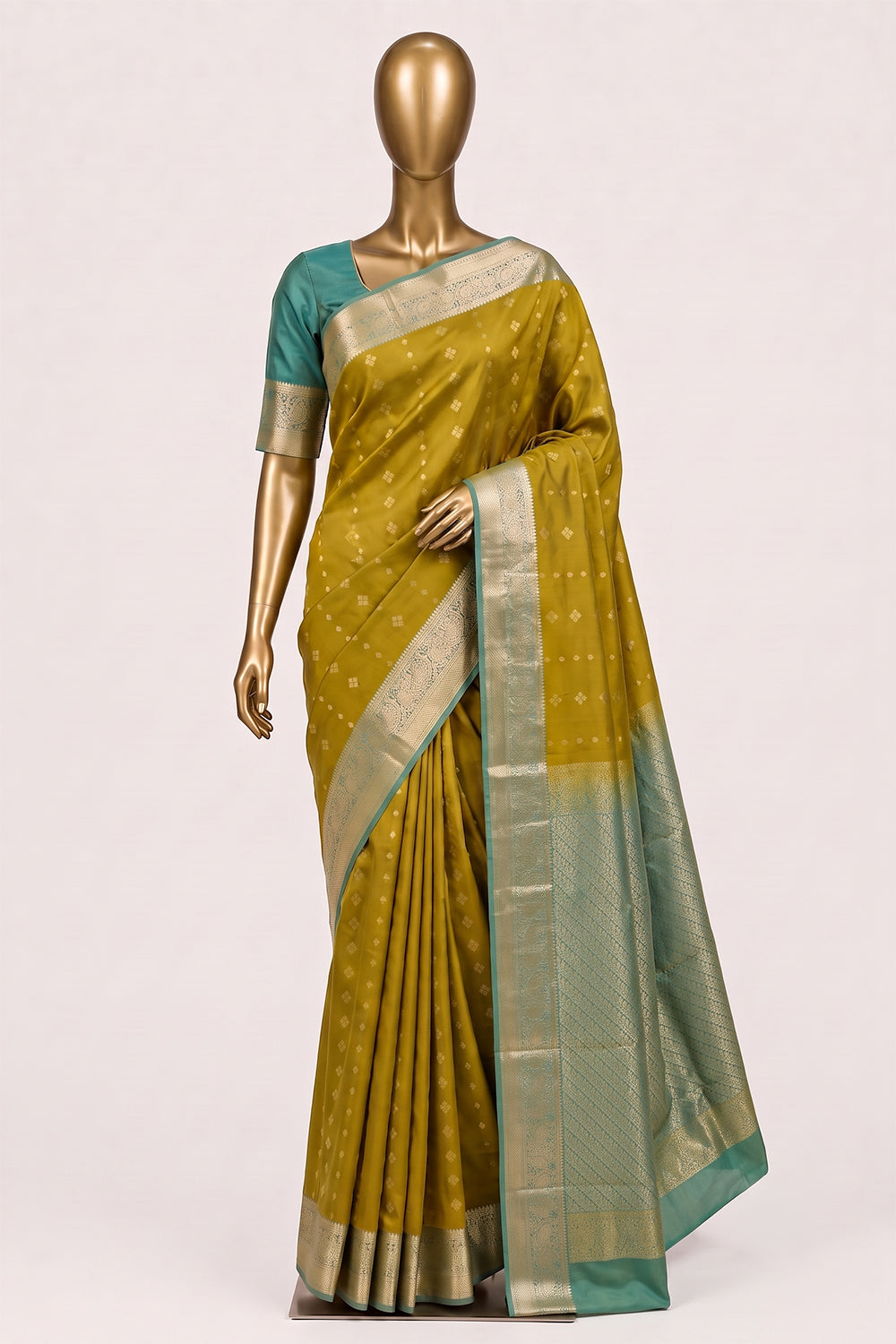 Image of Spring-Green South Silk Saree