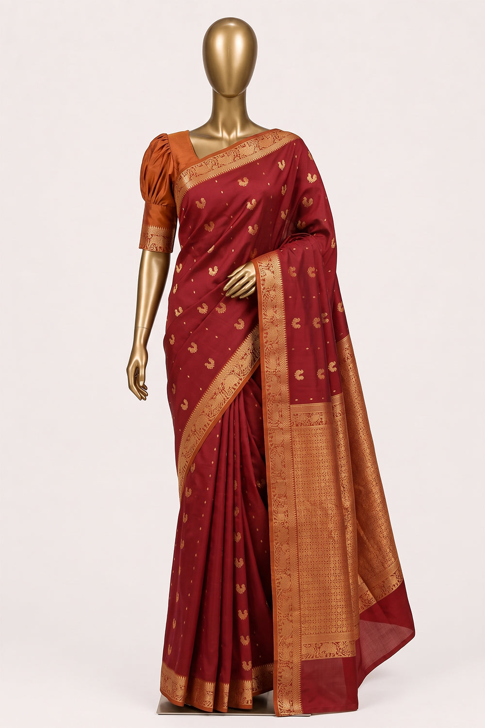 Image of Red South Silk Saree