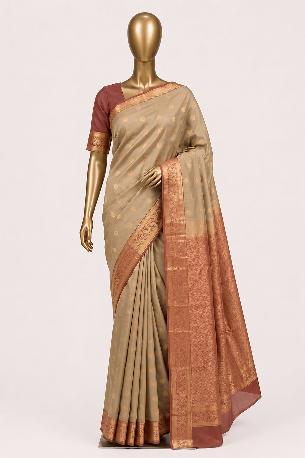 Image of Off-White South Silk Saree