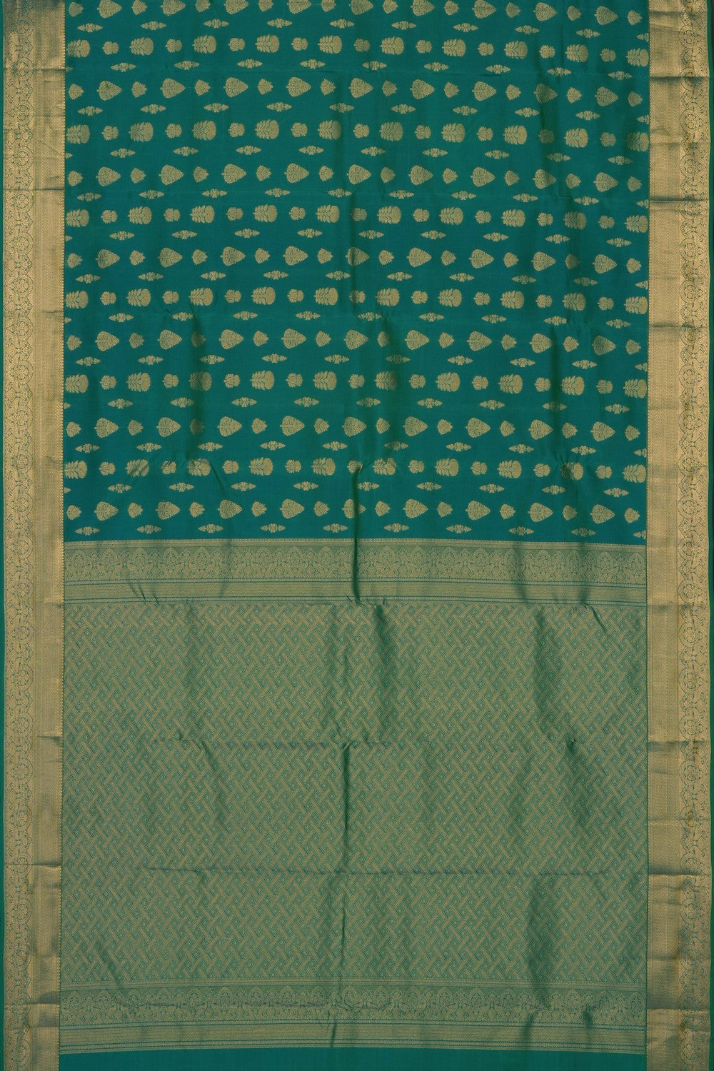Image of Teal-Green South Silk Saree