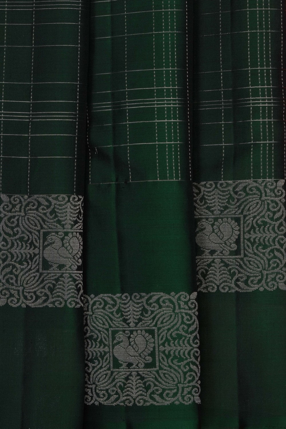 Image of Green South Silk Kattam Saree